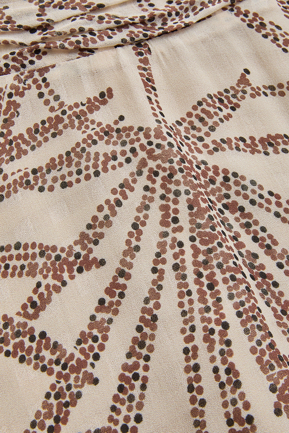 Exquise-Beli Büzgülü Yaprak Desenli Regular Rayon şifon Midi Boy Etek-Etek-6-Milagron.com