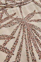 Exquise-Beli Büzgülü Yaprak Desenli Regular Rayon şifon Midi Boy Etek-Etek-6-Milagron.com