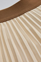 Exquise-Beli Lastikli Düz Kesim Pileli Midi Boy Etek-Etek-7-Milagron.com