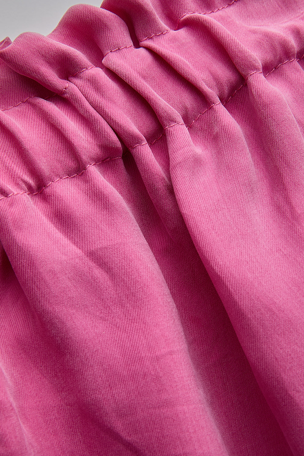 Exquise-Beli Lastikli Lyocell Regular Pembe Kısa şort-Şort-6-Milagron.com