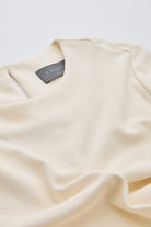 Bisiklet Yaka Belden Bağlamalı Mini Regular Örme Ekru Elbise