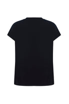 Exquise-Bisiklet Yaka Düşük Kol Triko Garnili Regular Siyah Bluz-BLUZ-8-Milagron.com