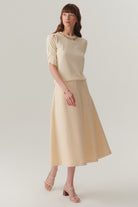 Exquise-Bisiklet Yaka Taş İşlemeli Triko Bluz-BLUZ-3-Milagron.com