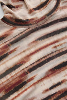 Exquise-Boğazlı Tül Uzun Kollu Büzgülü örme çok Renkli Bluz-BLUZ-6-Milagron.com