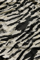 Exquise-Boğazlı Uzun Kollu Desenli Slim Fit örme Siyah Bluz-BLUZ-7-Milagron.com