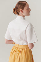 Exquise-Boncuk İşleme Detaylı Pamuklu Regular Beyaz Gömlek-Gömlek-5-Milagron.com