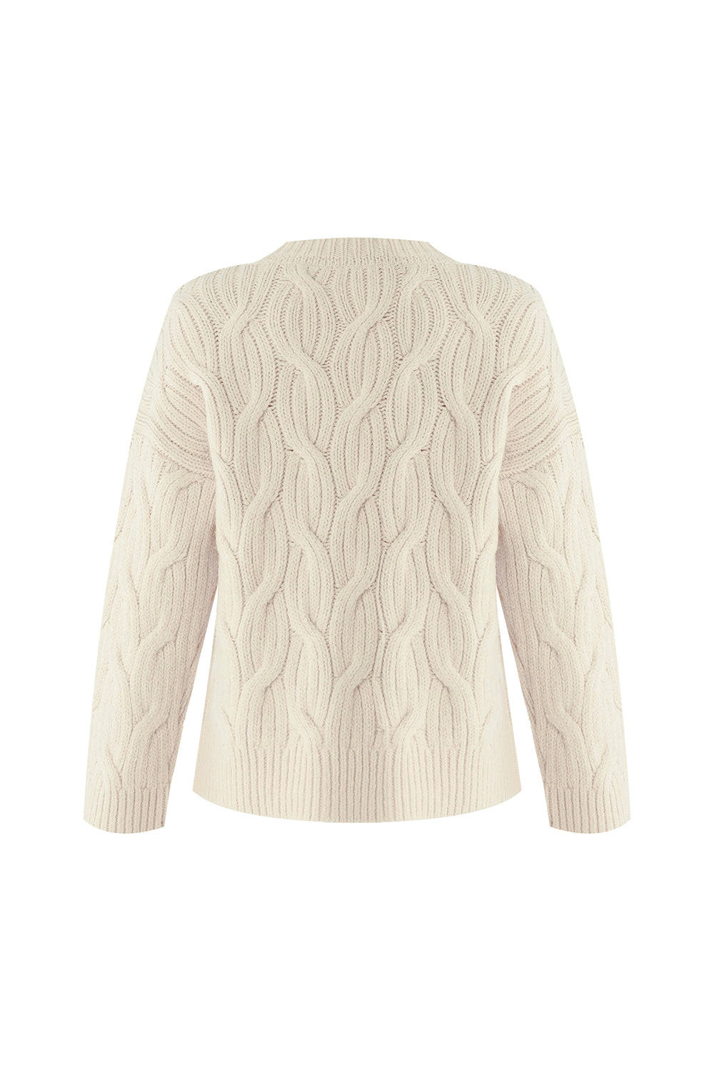 Exquise-Boncuk İşlemeli Bisiklet Yaka Regular Triko Kemik Bluz-BLUZ-8-Milagron.com