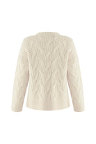 Exquise-Boncuk İşlemeli Bisiklet Yaka Regular Triko Kemik Bluz-BLUZ-8-Milagron.com