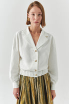 Exquise-Ceket Yaka Regular Uzun Kollu Pamuklu Kemik Ceket-CEKET-3-Milagron.com