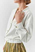 Exquise-Ceket Yaka Regular Uzun Kollu Pamuklu Kemik Ceket-CEKET-5-Milagron.com