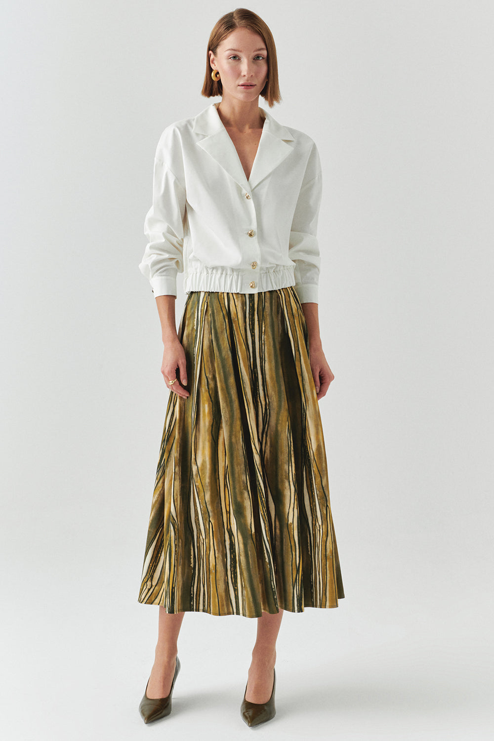 Exquise-Ceket Yaka Regular Uzun Kollu Pamuklu Kemik Ceket-CEKET-6-Milagron.com