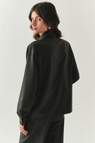 Exquise-Cepleri Aksesuarlı Uzun Kol Regular Dokuma Gri Gömlek-GÖMLEK-3-Milagron.com