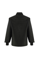 Exquise-Cepleri Aksesuarlı Uzun Kol Regular Dokuma Gri Gömlek-GÖMLEK-8-Milagron.com