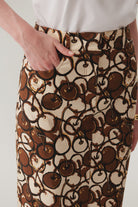 Exquise-Cepli Midi Boy Desenli Dar Kesim Etek-Etek-5-Milagron.com