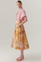 Exquise-Cepli Pamuklu Bol Kesim Soyut Desen Midi Etek-Etek-2-Milagron.com