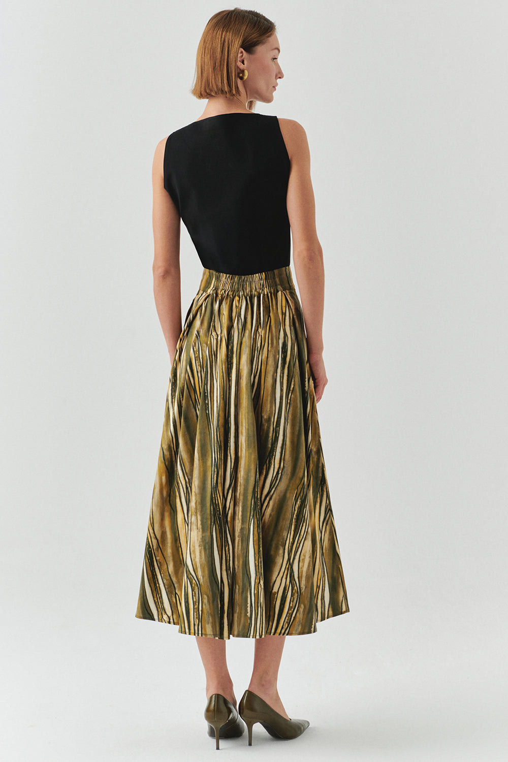 Exquise-Cepli Regular Fit Midi çok Renkli Etek-ETEK-3-Milagron.com