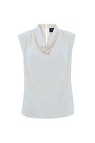 Exquise-Degaje Yaka Kolsuz Jakarlı Regular Krem Bluz-BLUZ-9-Milagron.com