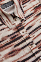 Exquise-Desenli Gömlek Yaka Slim Fit Uzun Kollu Midi Elbise-ELBİSE-6-Milagron.com