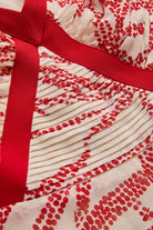 Exquise-Desenli Kırmızı Biyeli Askılı Regular Midi Rayon şifon Elbise-ELBİSE-7-Milagron.com