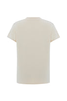 Exquise-Desenli Triko Garnili Kısa Kollu Bisiklet Yaka Regular Bluz-BLUZ-6-Milagron.com