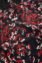 Exquise-Desenli Uzun Kollu Damla Yaka Slim Fit Astarlı Midi Elbise-ELBİSE-7-Milagron.com