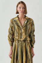 Exquise-Desenli Uzun Kollu Gold Düğmeli Regular Ceket-CEKET-1-Milagron.com