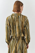 Exquise-Desenli Uzun Kollu Gold Düğmeli Regular Ceket-CEKET-3-Milagron.com