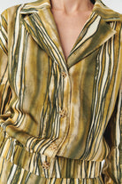 Exquise-Desenli Uzun Kollu Gold Düğmeli Regular Ceket-CEKET-4-Milagron.com