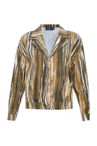 Exquise-Desenli Uzun Kollu Gold Düğmeli Regular Ceket-CEKET-7-Milagron.com