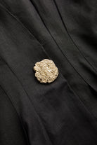 Exquise-Düğme Detaylı Bele Oturan A Kesim Maxi Keten Elbise-ELBİSE-15-Milagron.com