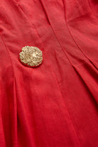 Exquise-Düğme Detaylı Bele Oturan A Kesim Maxi Keten Elbise-ELBİSE-8-Milagron.com