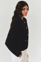 Exquise-Düğme Detaylı Pamuklu Regular Triko Hırka-Kazak & Triko-9-Milagron.com