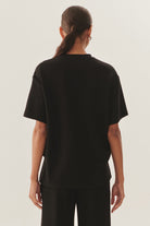 Exquise-Düğme Detaylı Rahat Kesim Siyah örme Pantolon-Pantolon-4-Milagron.com