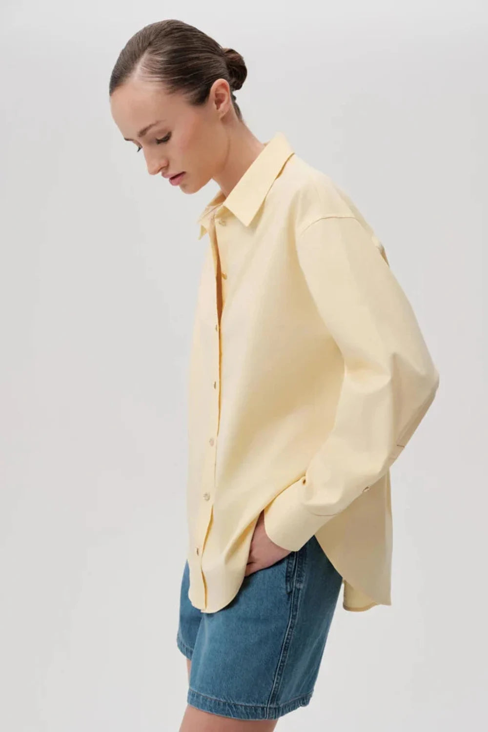 Exquise-Düğme Detaylı Regular Pamuklu Gömlek-Gömlek-14-Milagron.com