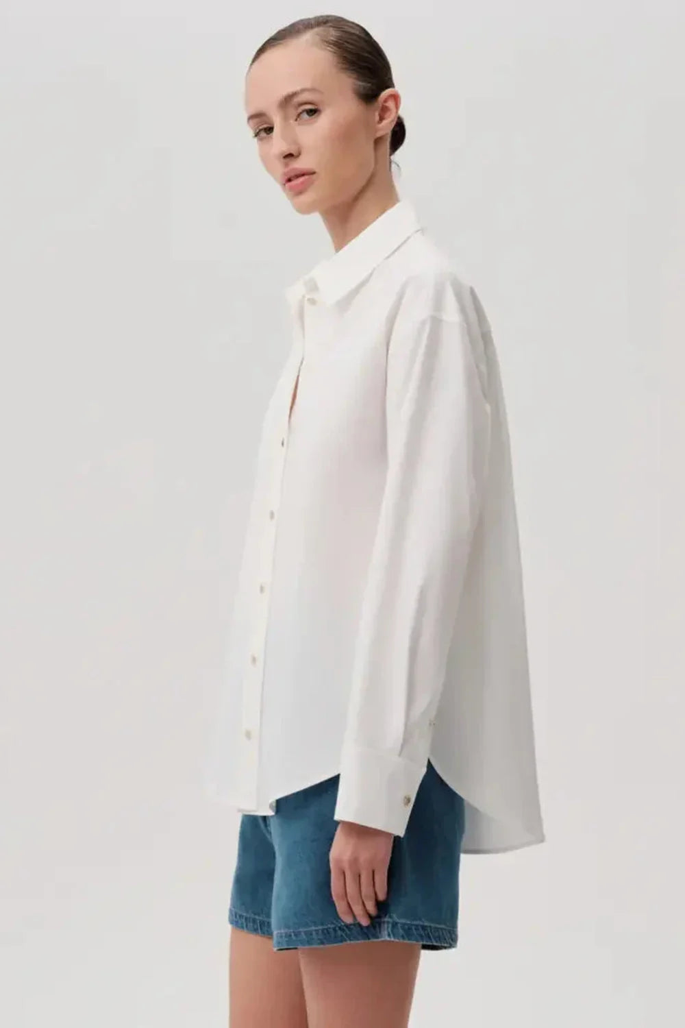 Exquise-Düğme Detaylı Regular Pamuklu Gömlek-Gömlek-4-Milagron.com
