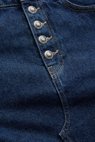 Exquise-Düğme Ve Yırtmaç Detaylı Pamuklu Midi Boy Denim Etek-Etek-7-Milagron.com