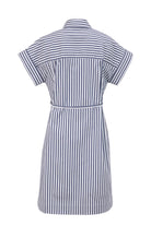Exquise-Düşük Kol çizgili Mini Boy Pamuklu Gömlek Elbise-Elbise-3-Milagron.com