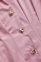 Exquise-Düşük Kol önden Düğmeli Etek Uçları Fistolu Bele Oturan Midi Boy Gömlek Elbise-ELBİSE-7-Milagron.com