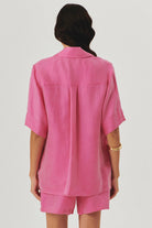 Exquise-Düz Kesim Lyocell Regular Pembe Gömlek-Gömlek-2-Milagron.com