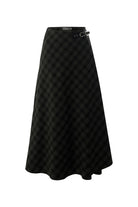 Exquise-Ekose Desenli Anvelop Regular Midi Antrasit Etek-ETEK-7-Milagron.com