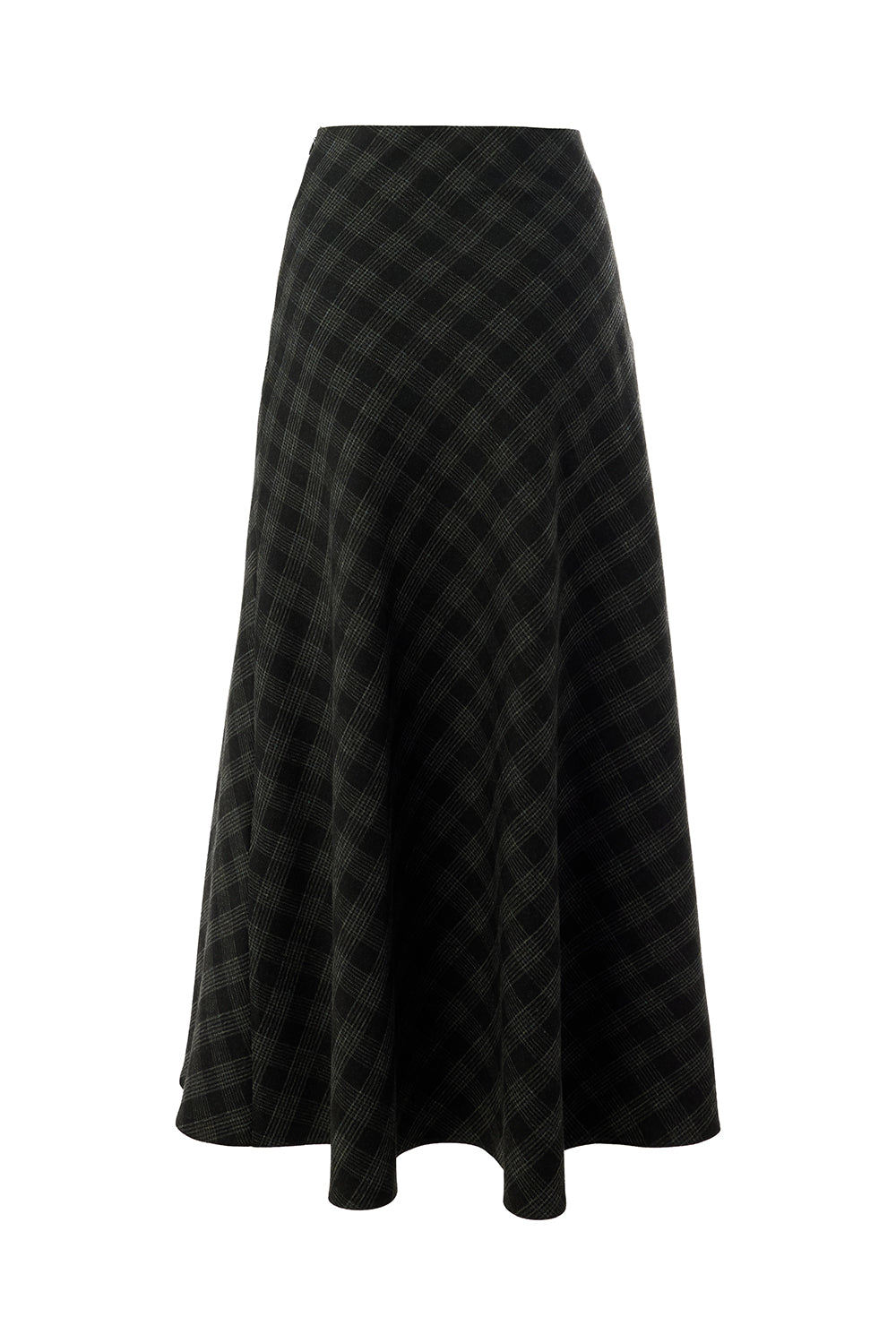 Exquise-Ekose Desenli Anvelop Regular Midi Antrasit Etek-ETEK-8-Milagron.com