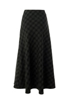 Exquise-Ekose Desenli Anvelop Regular Midi Antrasit Etek-ETEK-8-Milagron.com