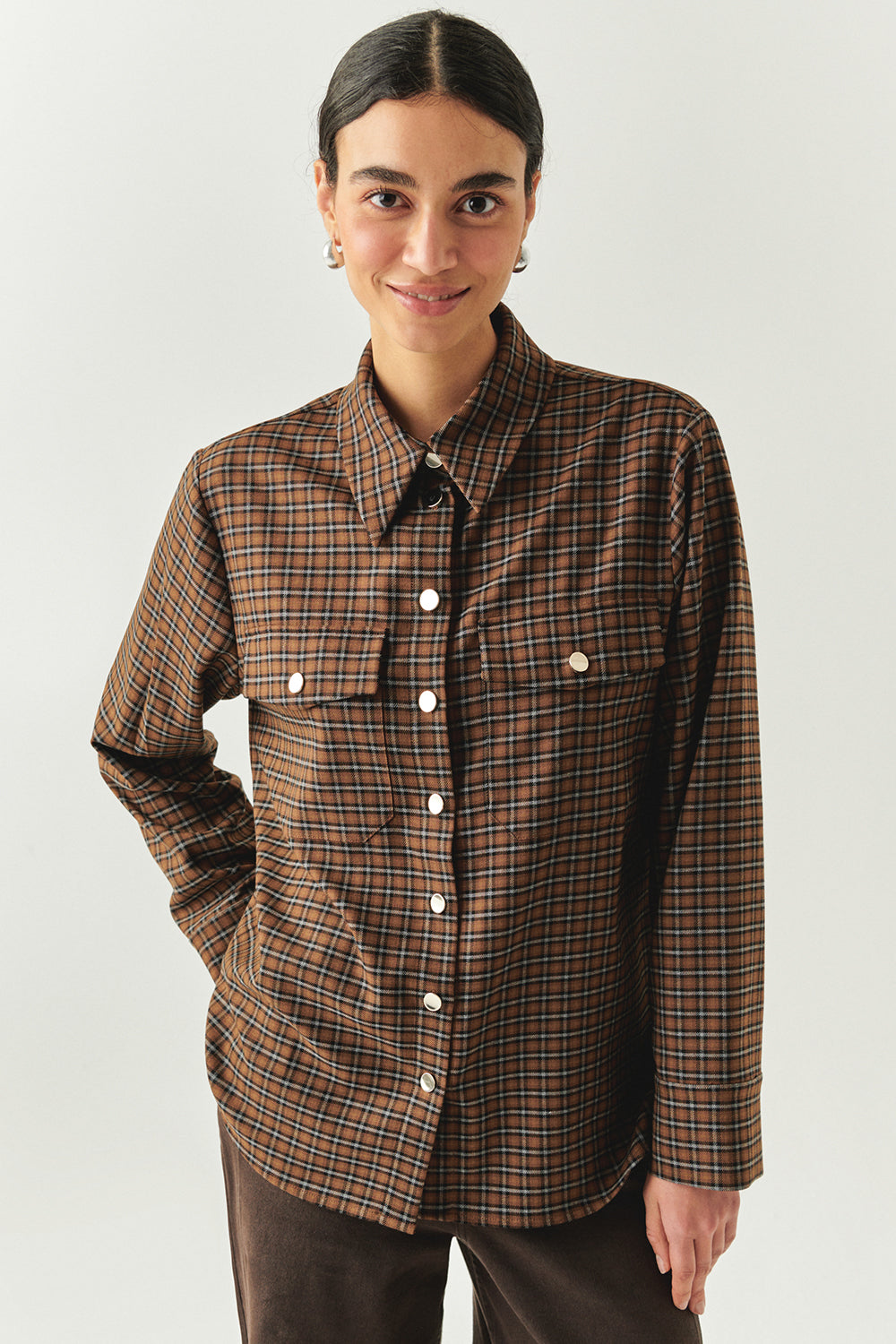 Exquise-Ekose Desenli Uzun Kollu Regular Gömlek-GÖMLEK-1-Milagron.com