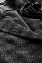 Exquise-Ekose Taş Detaylı Cepli Regular Astarlı Antrasit Blazer Ceket-BLAZER-6-Milagron.com