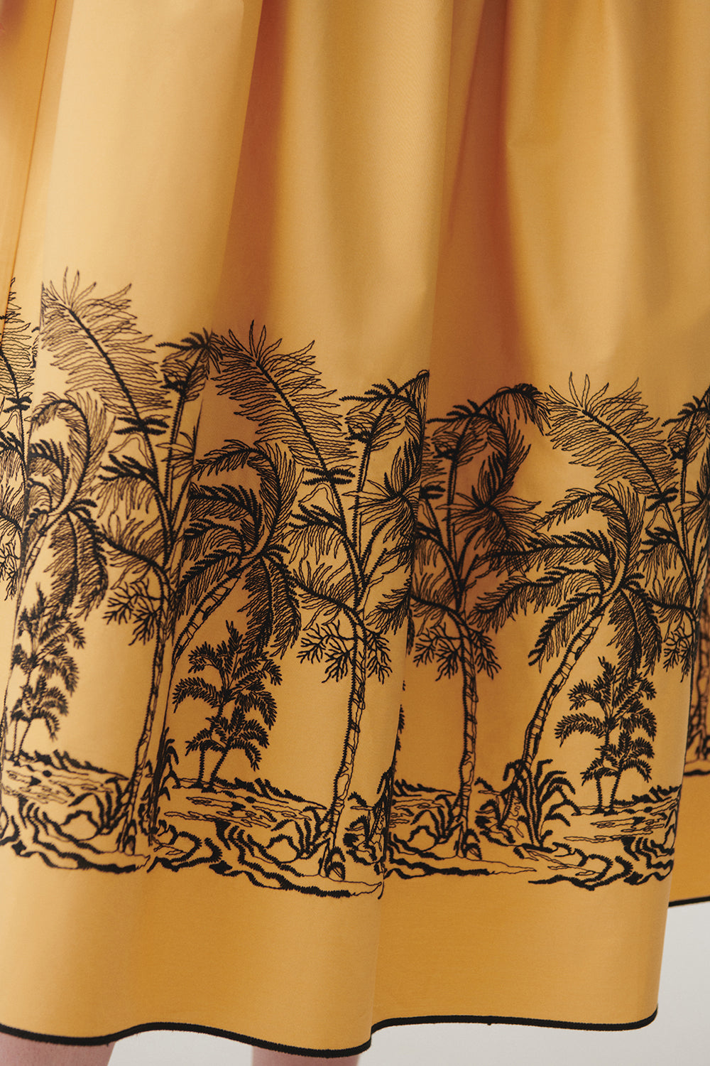 Exquise-Etek Uçları Desenli Pamuklu Midi Boy Etek-Etek-5-Milagron.com