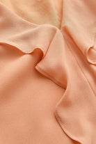 Exquise-Fırfıt Detaylı V Yaka Regular Somon Maxi Elbise-ELBİSE-6-Milagron.com