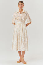 Exquise-Fisko Desenli Pamuklu Midi Boy Regular Etek-Etek-1-Milagron.com