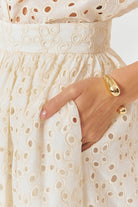 Exquise-Fisko Desenli Pamuklu Midi Boy Regular Etek-Etek-5-Milagron.com