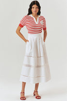 Exquise-Fisto Detaylı Pamuklu Midi Boy Etek-Etek-1-Milagron.com