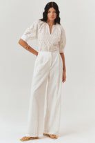 Exquise-Fisto Kumaş Bol Kesim Siyah / Beyaz Pantolon-Pantolon-2-Milagron.com